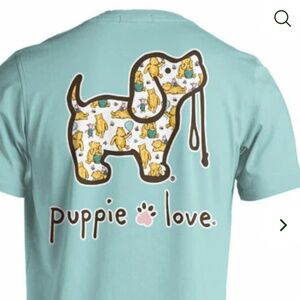 Puppie Love Winnie and a pup tee